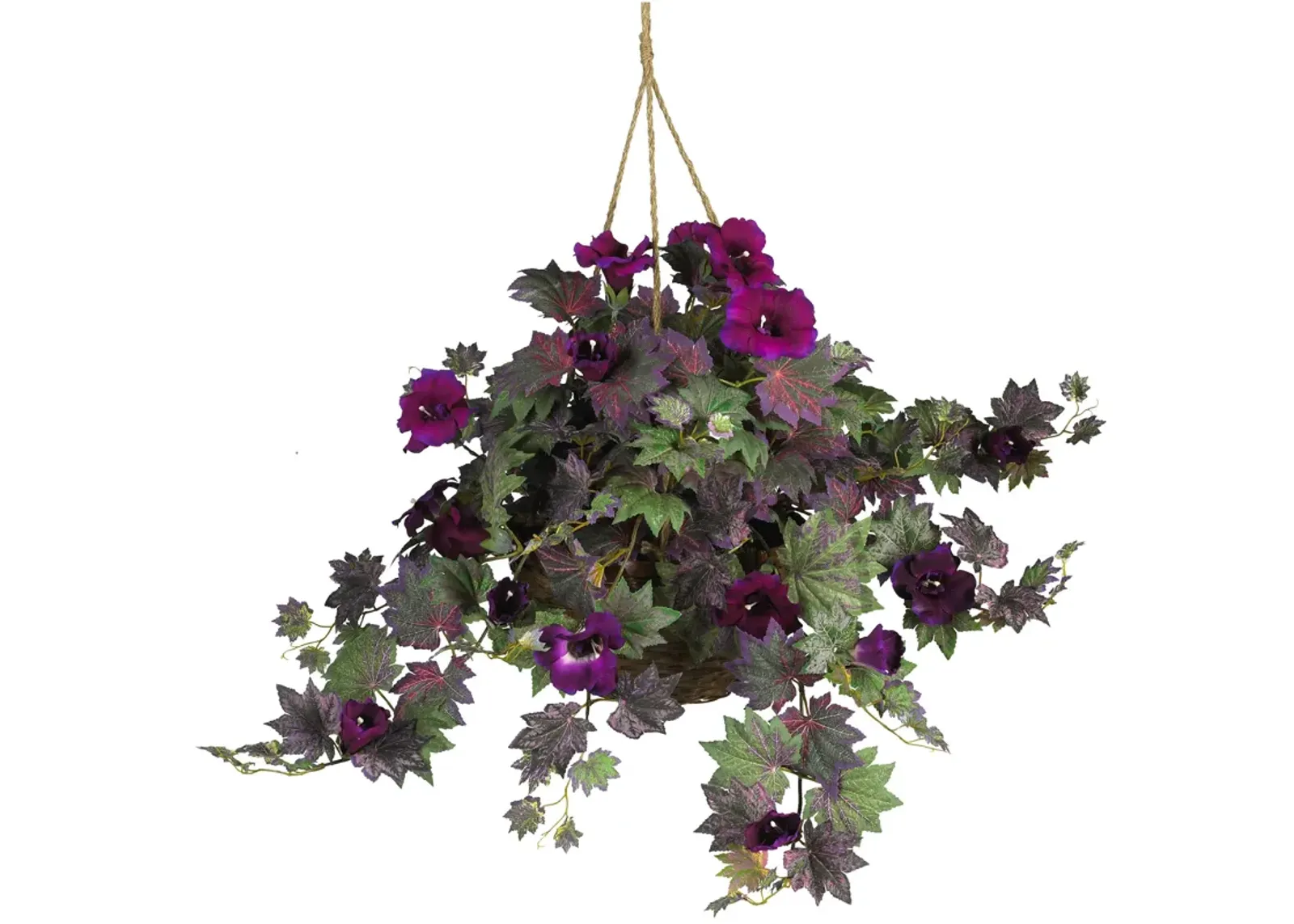 HomPlanti Morning Glory Hanging Basket Silk Plant