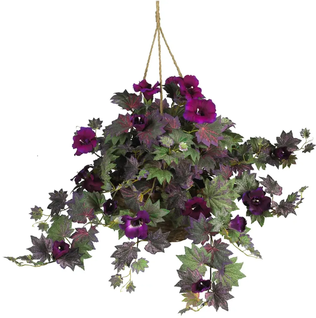 HomPlanti Morning Glory Hanging Basket Silk Plant