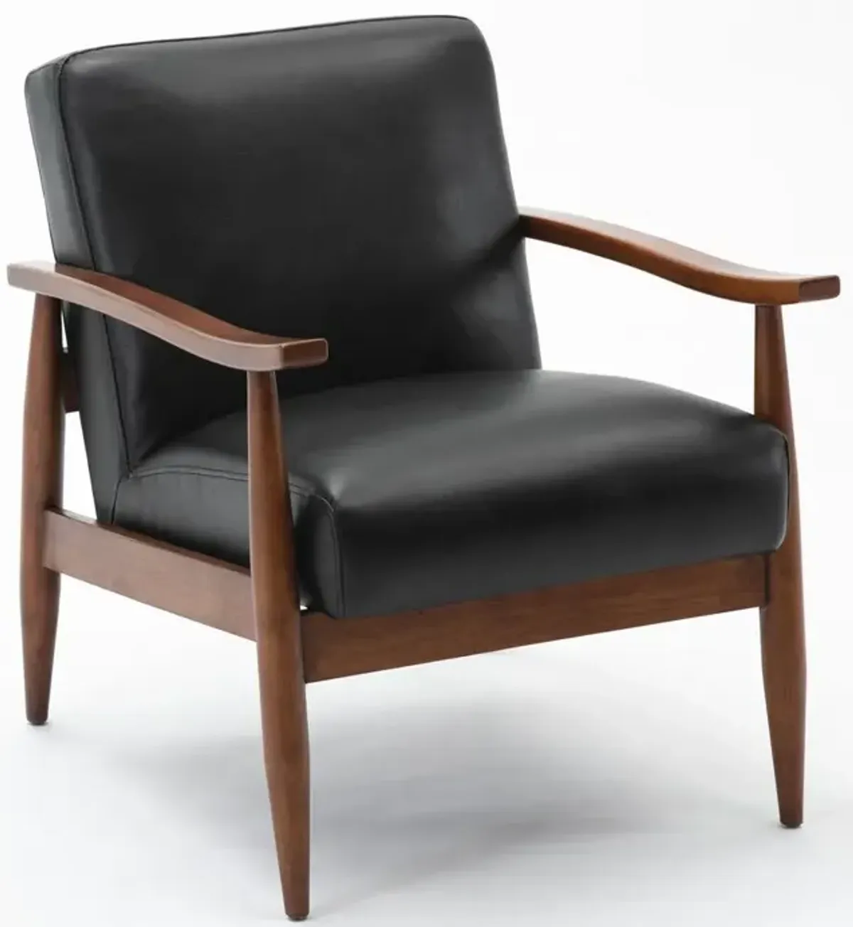 Comfort Pointe Austin Black Leather Gel Wooden Base Accent Chair