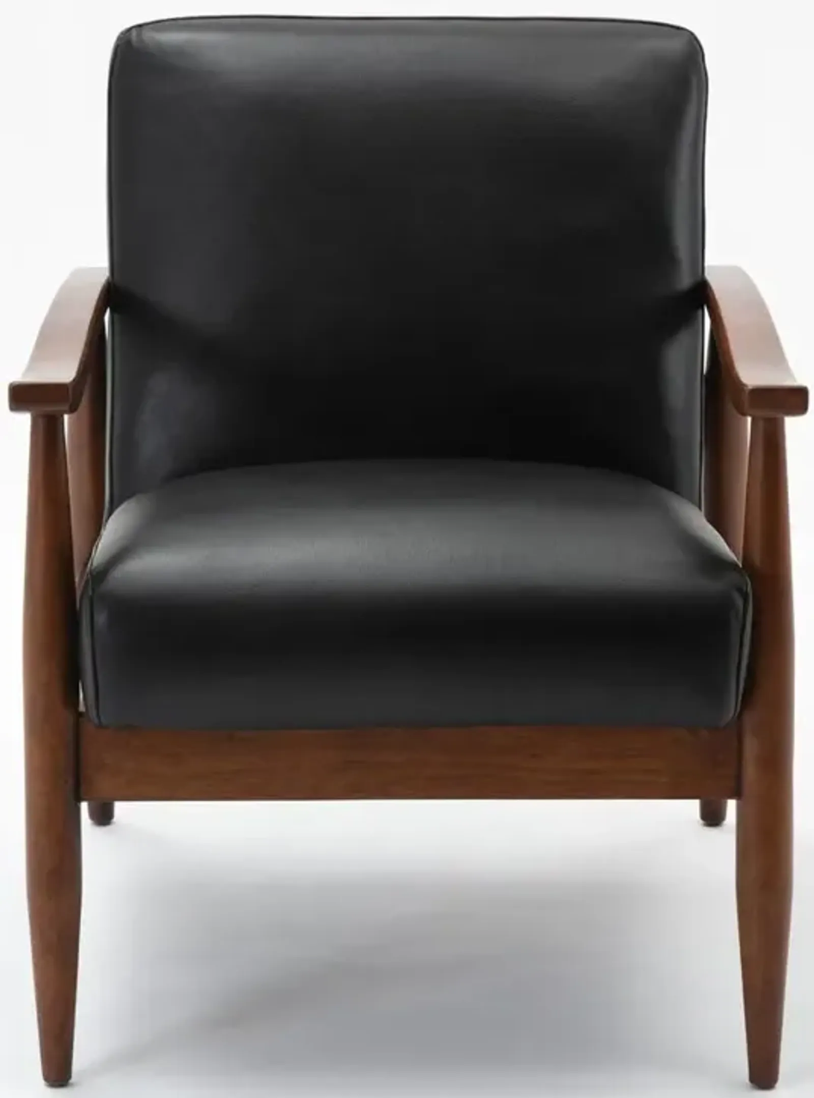 Comfort Pointe Austin Black Leather Gel Wooden Base Accent Chair