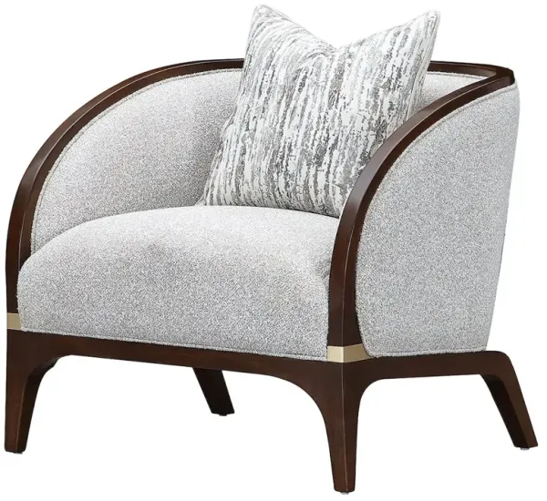 Michael Amini Houston Matching Chair - Pebble/Walnut