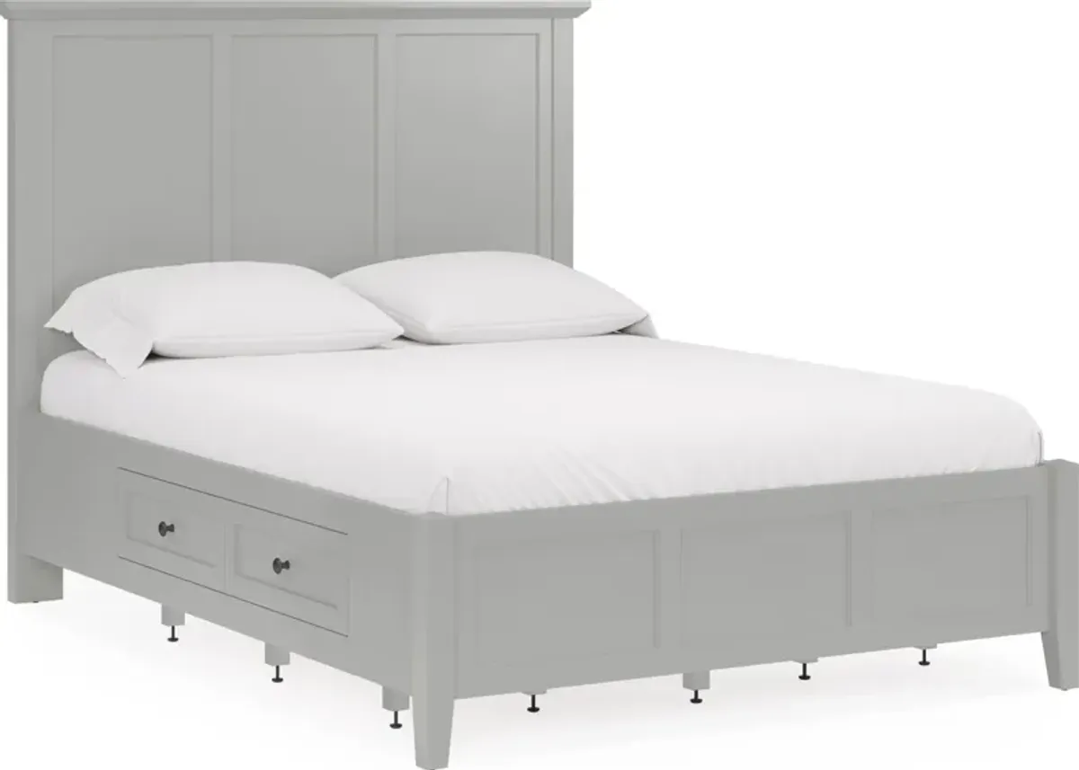 Grace Four Drawer Full-size Platform Storage Bed in Elephant Grey