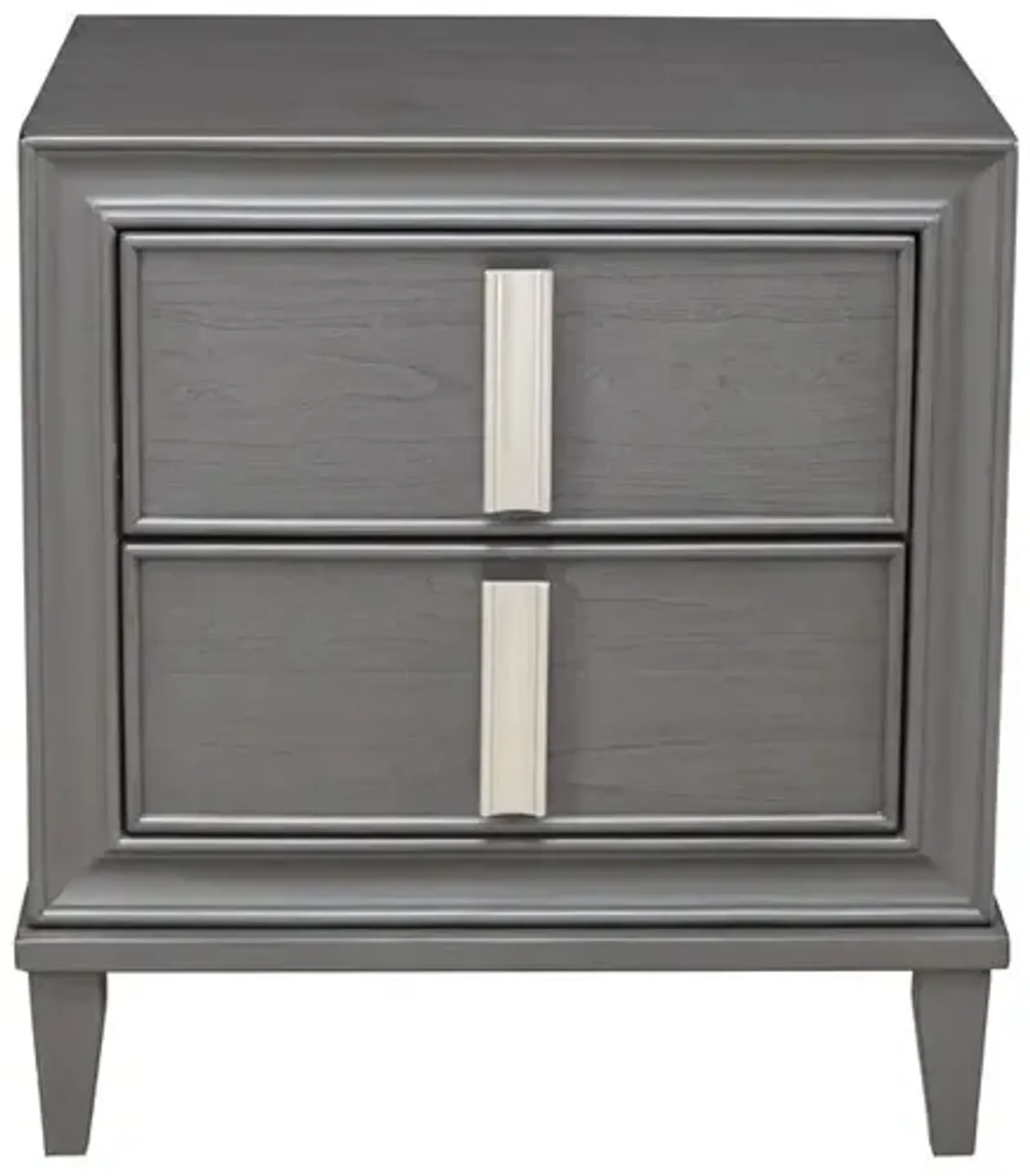 Lorraine 2 Drawer Nightstand, Dark Grey