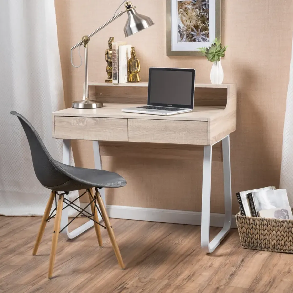 Seanan Oak Office Desk Style, Functionality, and Ample Storage