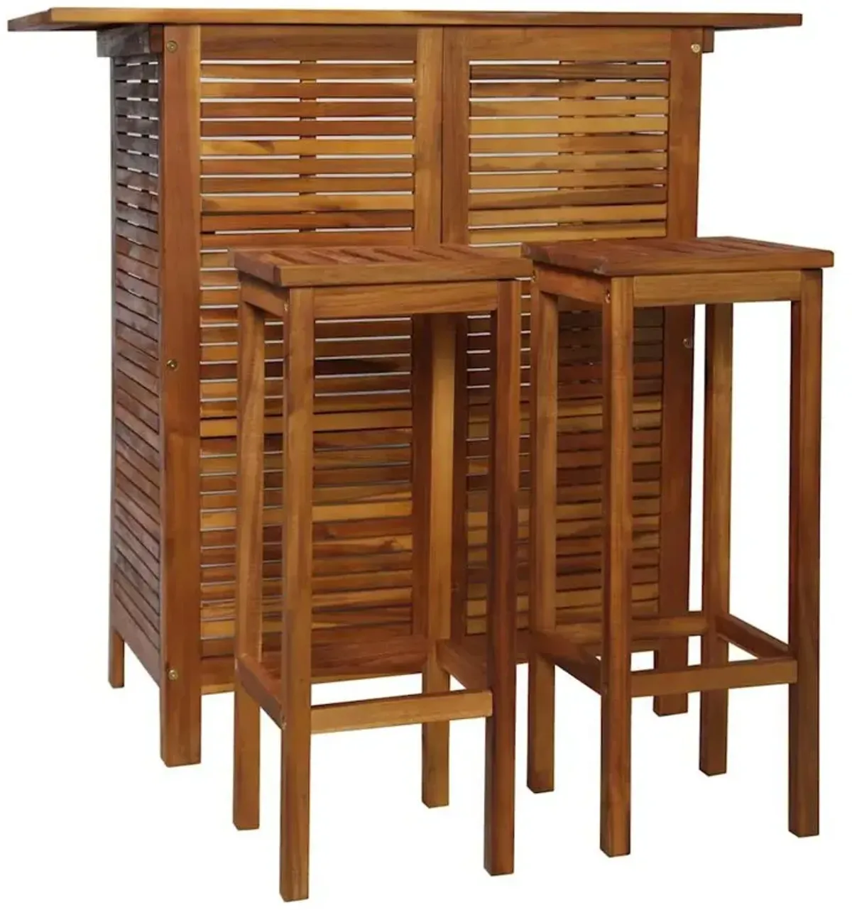 Bar Table And Chair Set Warm brown Solid Acacia wood Standard