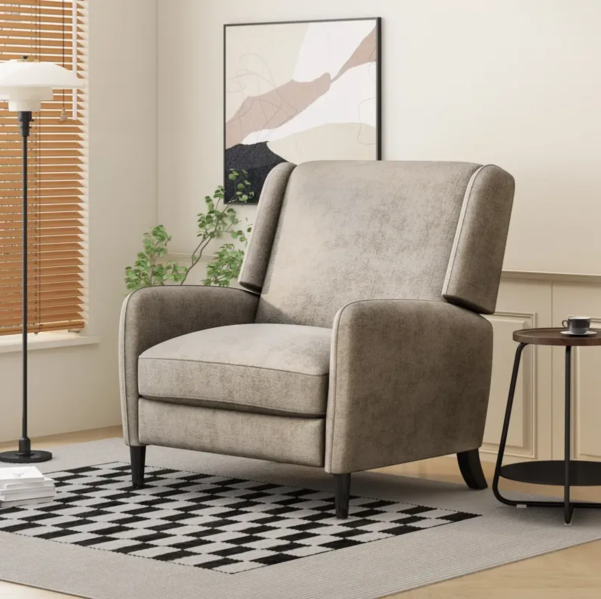 Merax Textured Fabric Push Back Wide Recliner