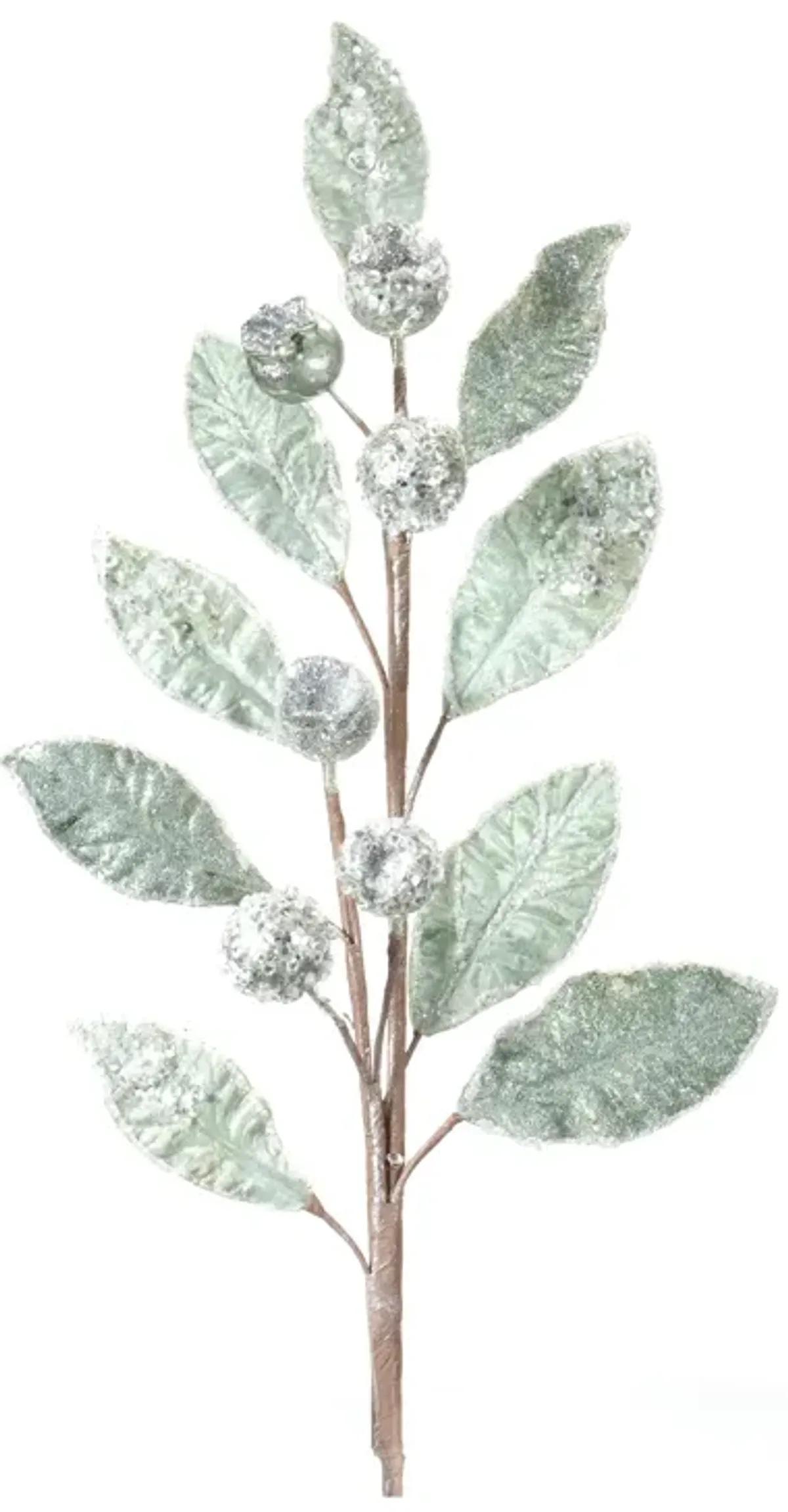 Glittered Pod Leaf Spray Set of 2 for Home Decor and Floral Arrangements