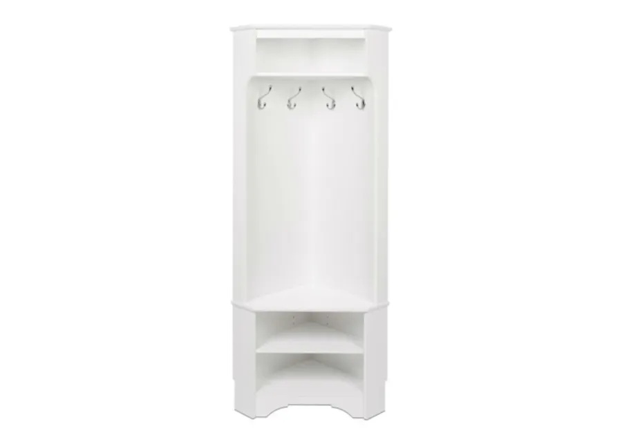 Hivvago Tall Sturdy Entryway Corner Hall Tree White