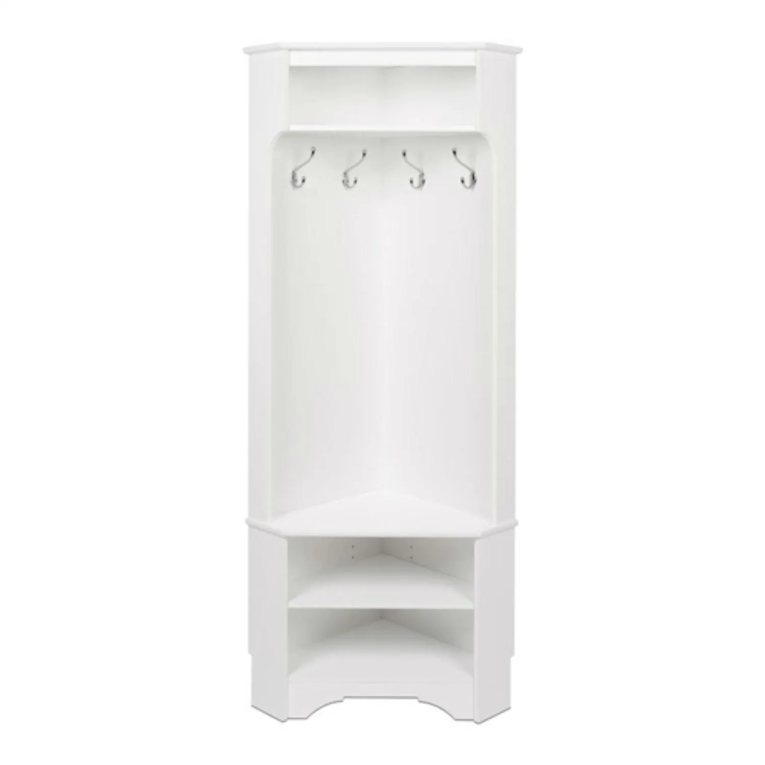 Hivvago Tall Sturdy Entryway Corner Hall Tree White