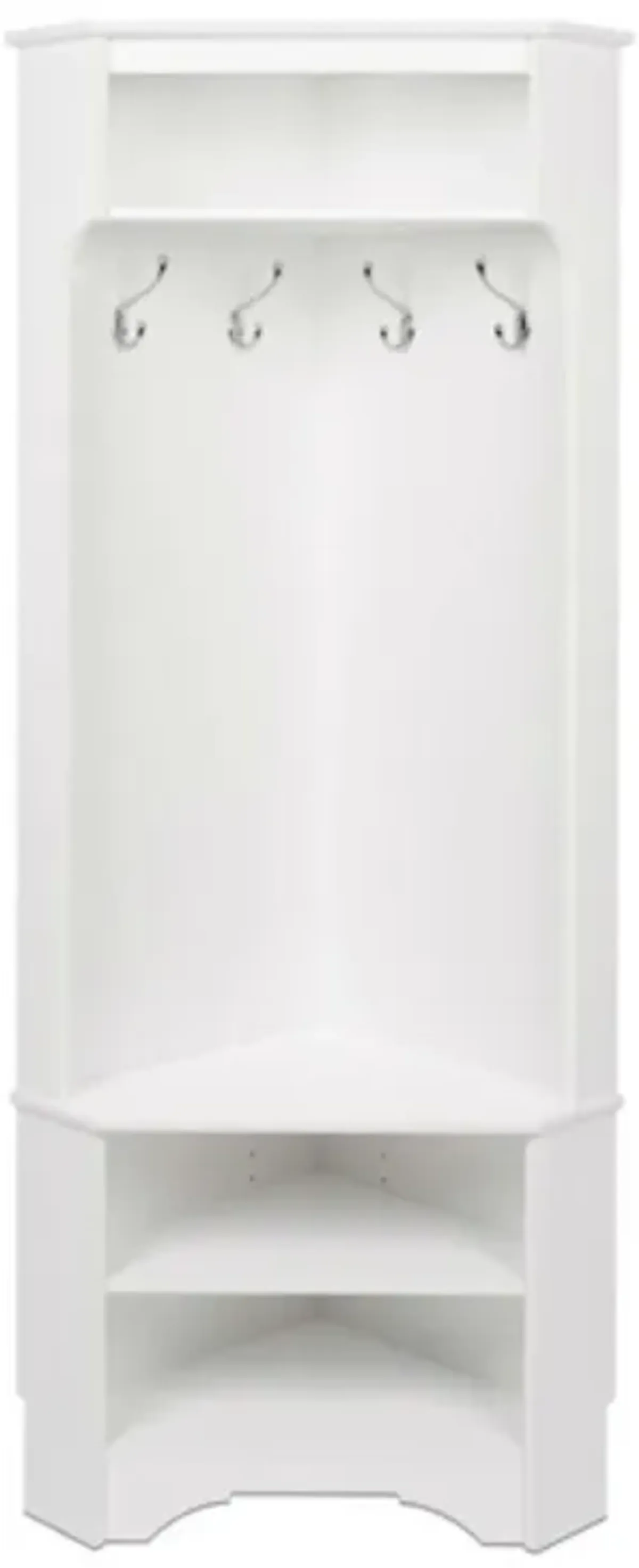 Hivvago Tall Sturdy Entryway Corner Hall Tree White