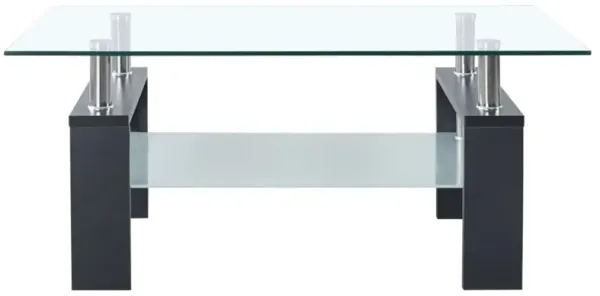 vidaXL Coffee Table Gray and Transparent 37.4"x21.7"x15.7" Tempered Glass