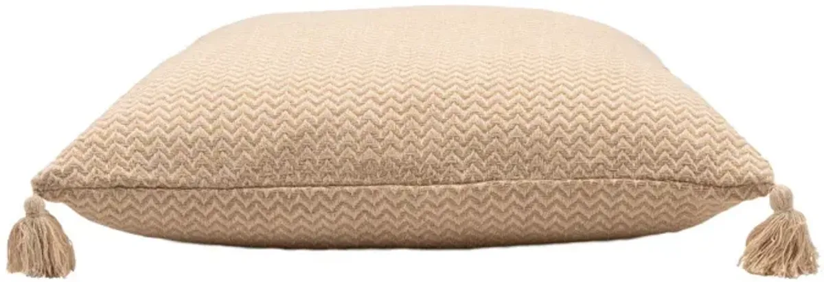 Hivvago Set Of Two 30" X 30" Tan Chevron Zippered 100% Cotton Throw Pillow