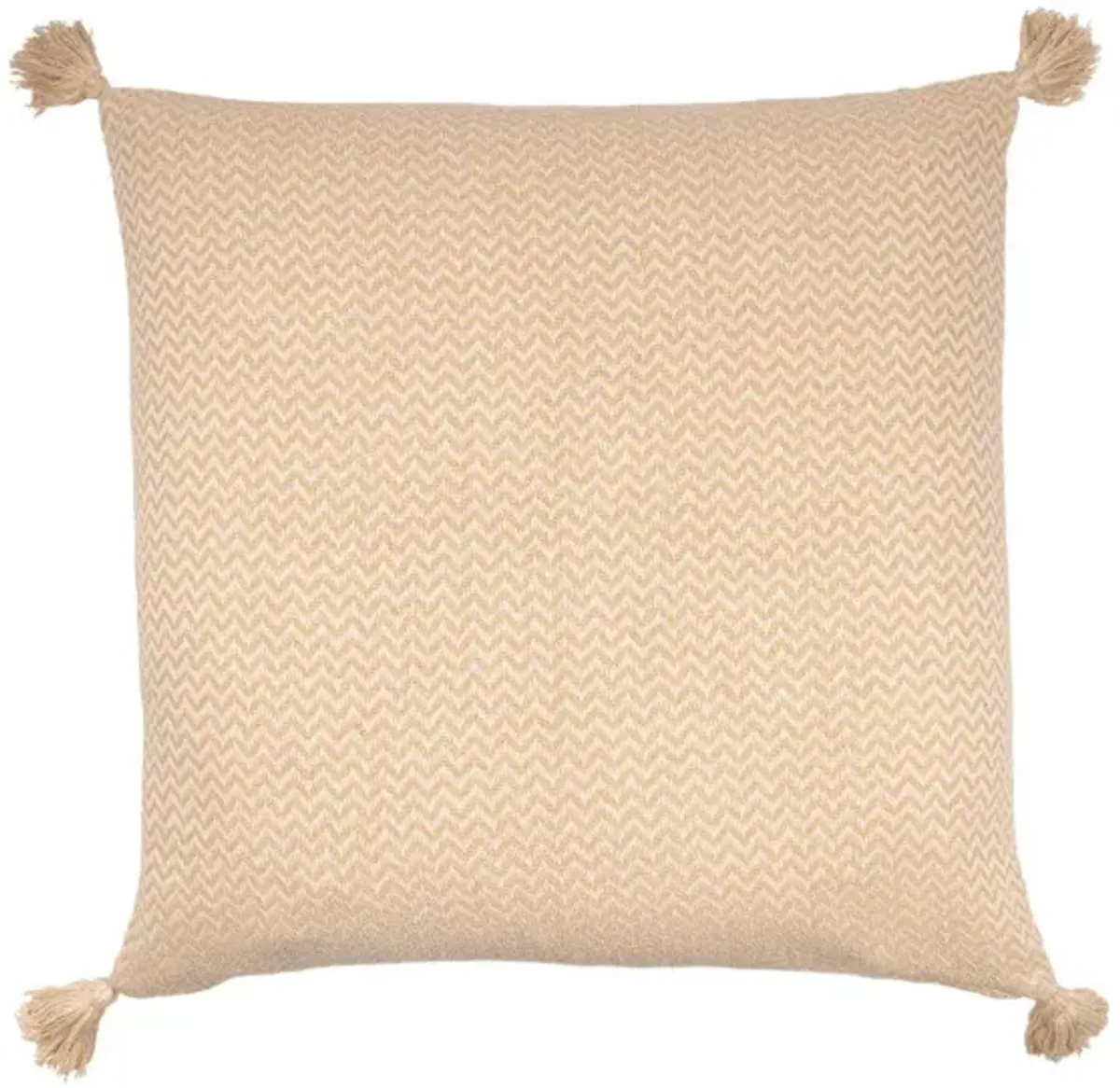 Hivvago Set Of Two 30" X 30" Tan Chevron Zippered 100% Cotton Throw Pillow