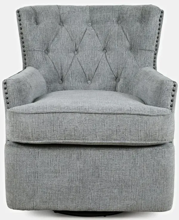 Jofran Bryson Transitional Upholstered Swivel Chair with Nailhead Trim