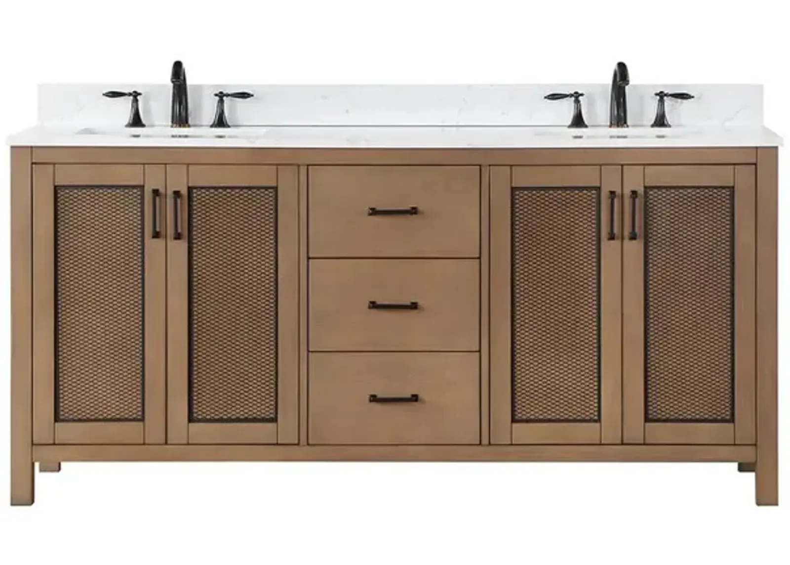 Altair 72 Double Bathroom Vanity Set in Brown Pine without Mirror