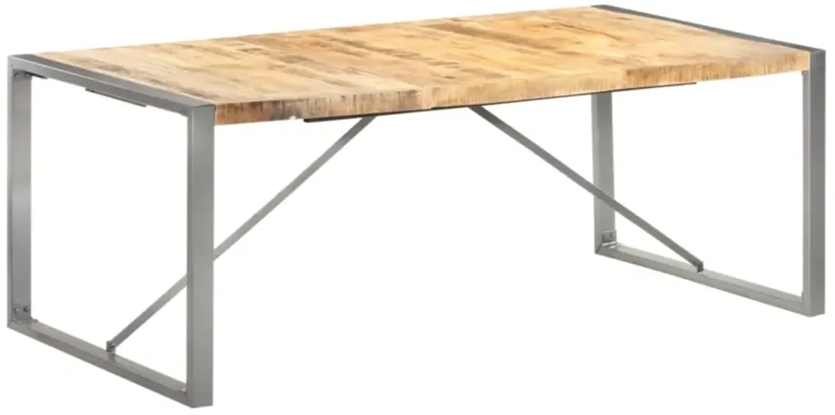 vidaXL Dining Table 78.7"x39.4"x29.5" Solid Rough Mango Wood