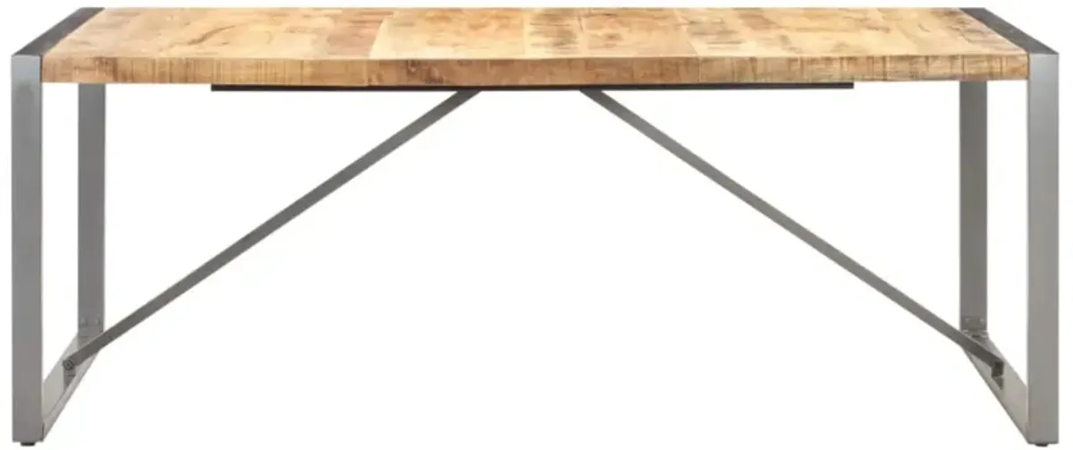 vidaXL Dining Table 78.7"x39.4"x29.5" Solid Rough Mango Wood