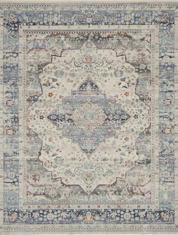 Vintage Kashan VKA07 Ivory/Blue 7'10" x 9'10" Rug