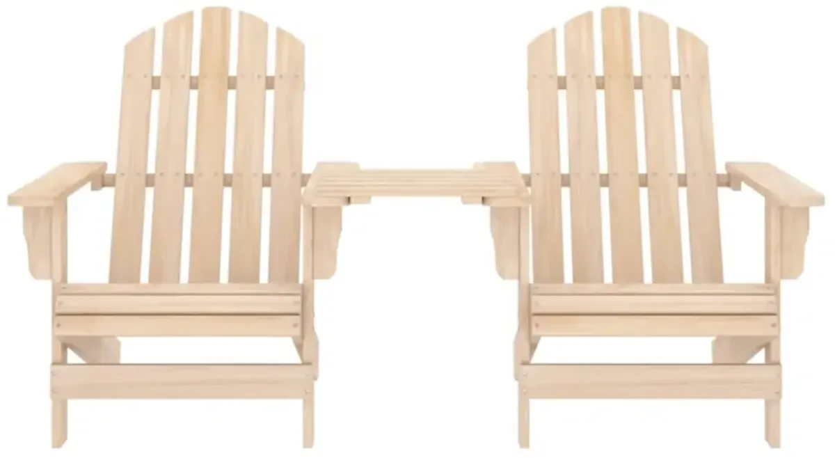 vidaXL Patio Adirondack Chairs with Tea Table Solid Fir Wood