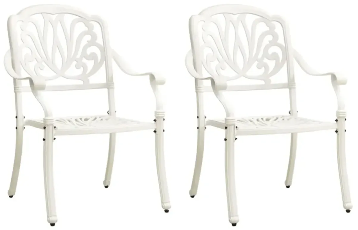 vidaXL 3 Piece Bistro Set Cast Aluminum White