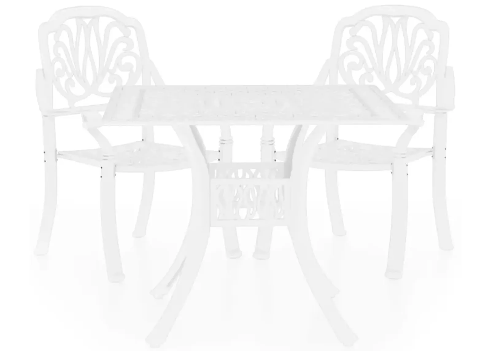 vidaXL 3 Piece Bistro Set Cast Aluminum White