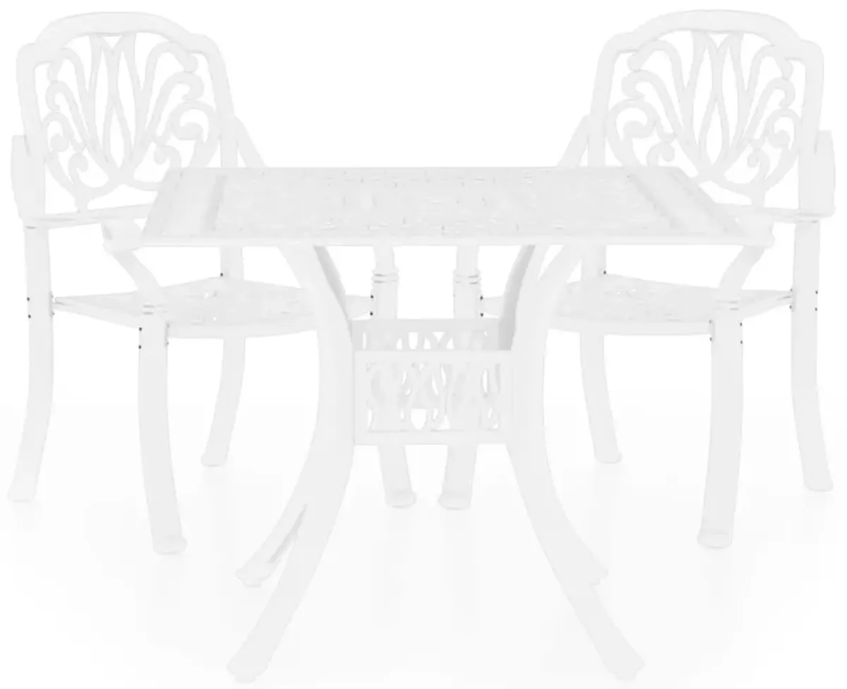 vidaXL 3 Piece Bistro Set Cast Aluminum White