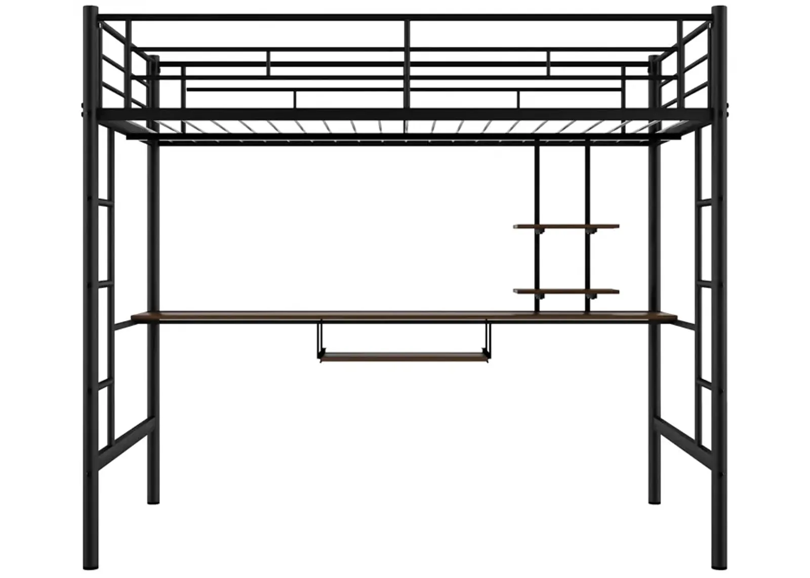 Merax Classic  MDF Loft Bed with Desk and Shelf