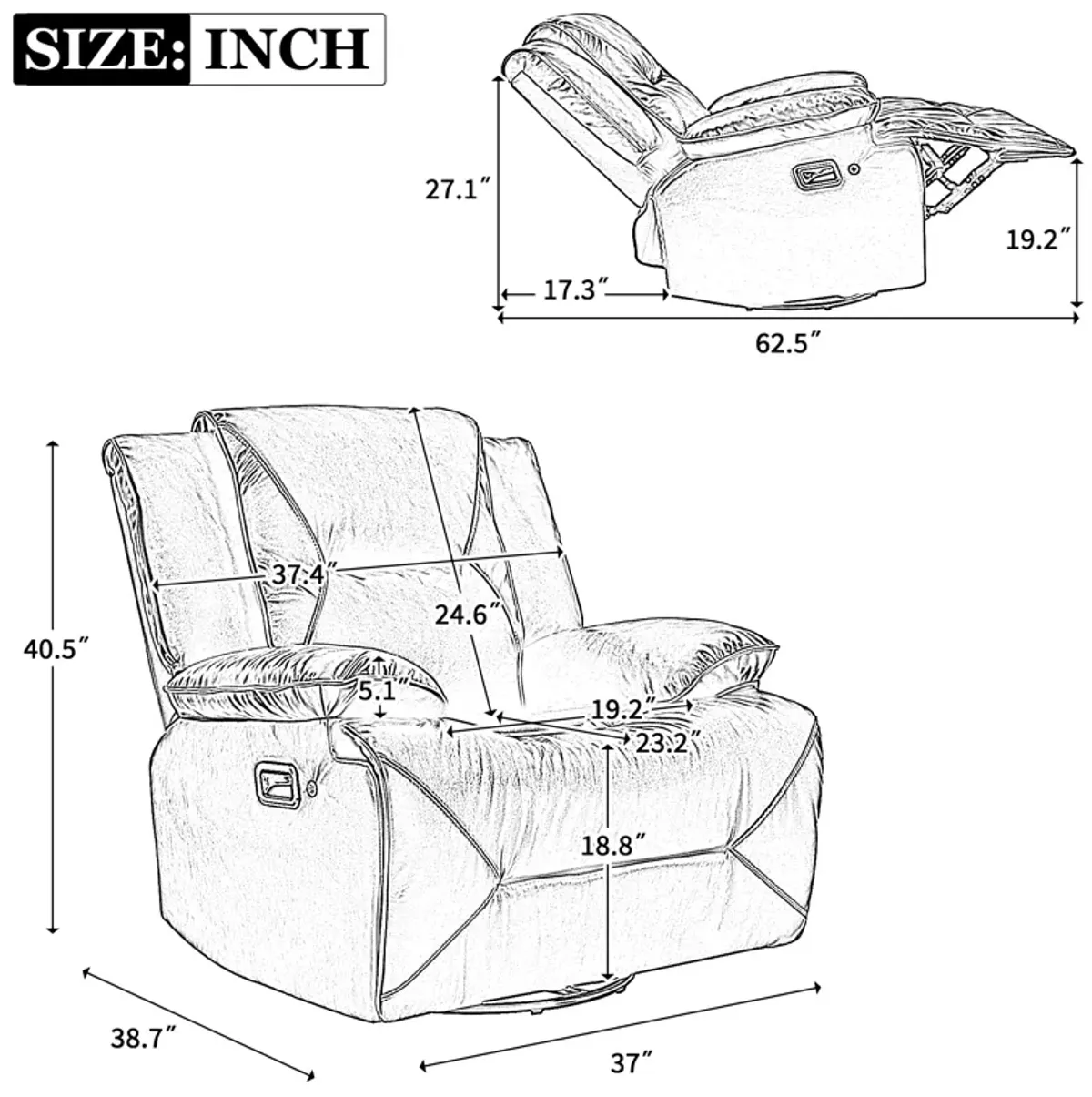 Merax 360° Swivel and Rocking Manual Recliner