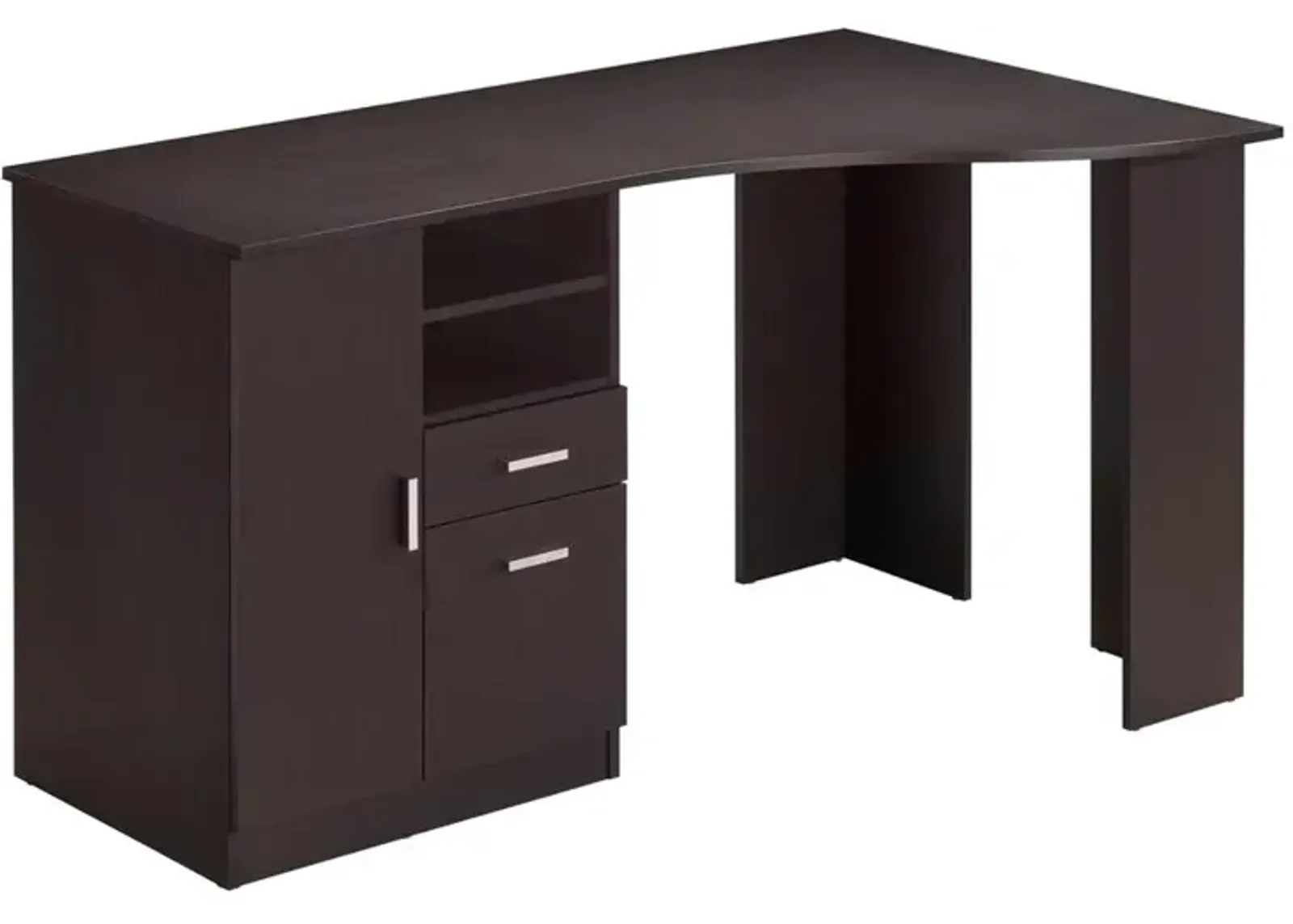 Techni Mobili Classic Office Desk with Storage, Espresso