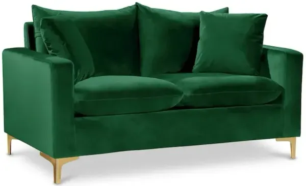 Meridian Furniture Naomi Green Velvet Loveseat