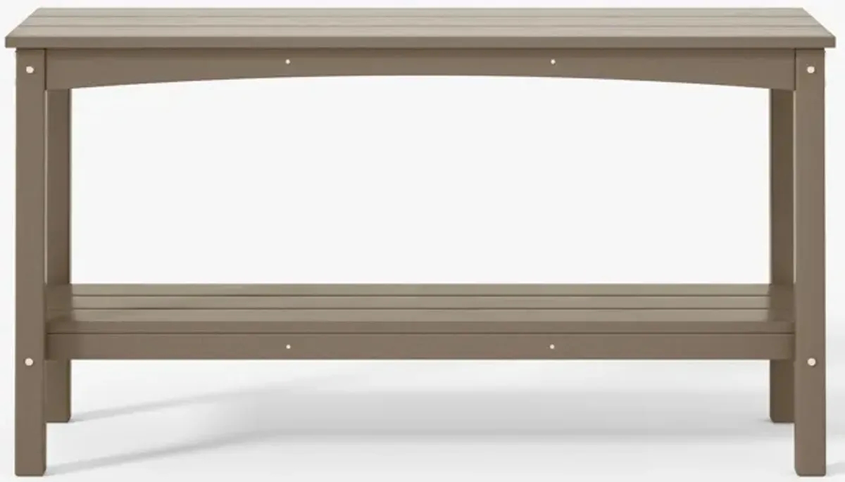 WestinTrends 55" Outdoor Patio HDPE Adirondack 2-Tier Shelf Console Table