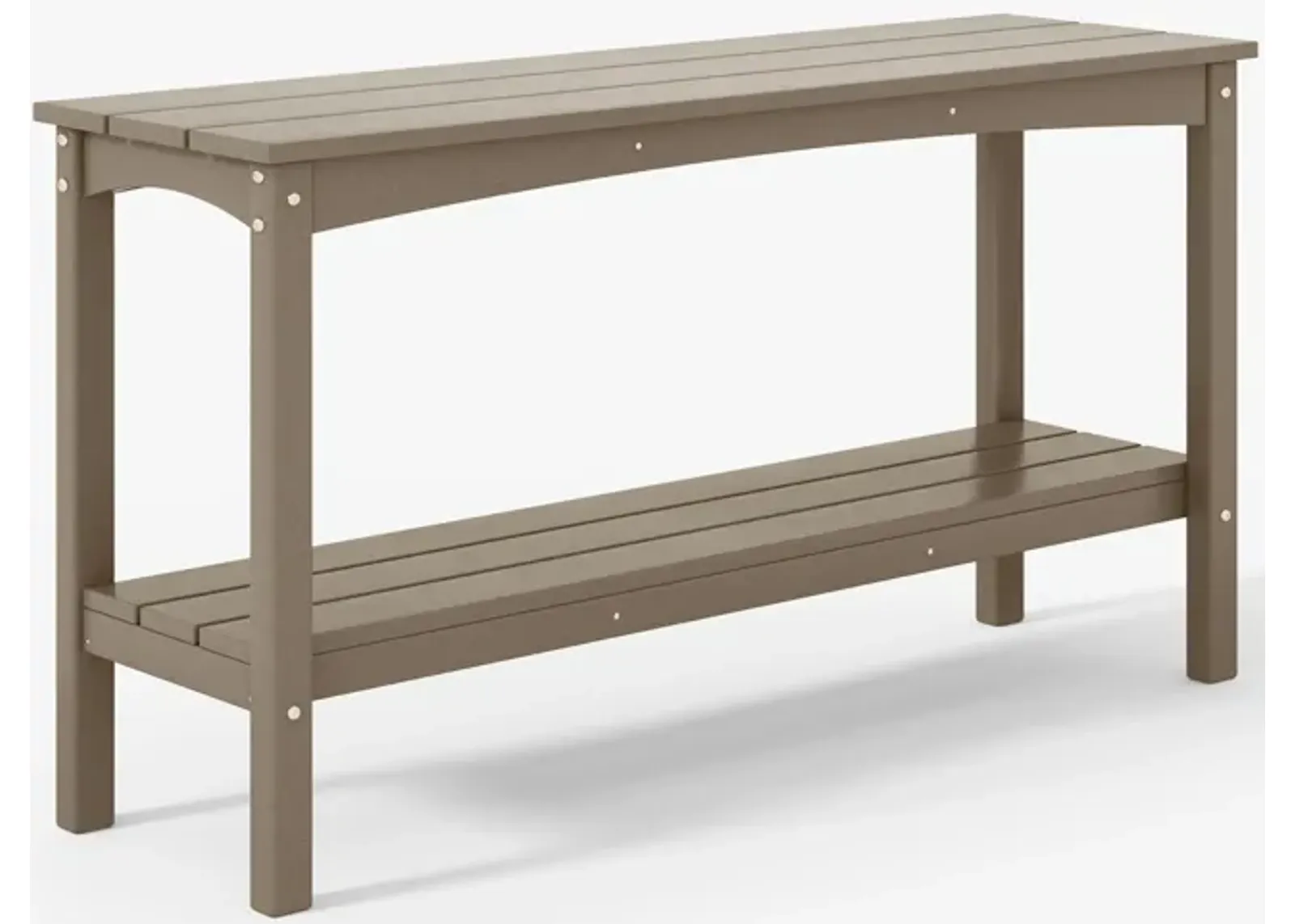 WestinTrends 55" Outdoor Patio HDPE Adirondack 2-Tier Shelf Console Table