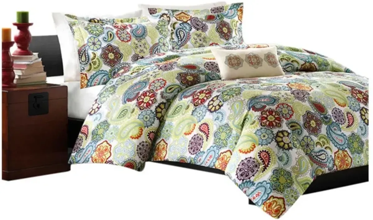 Hivvago King size Multi Color Paisley 4 Piece Bed Bag Comforter Set