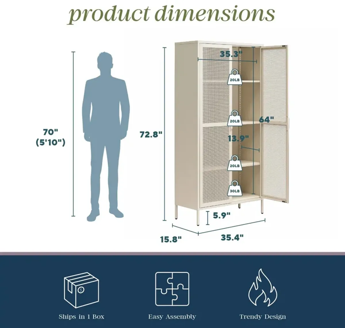 Channing Tall 2 Door Storage Cabinet-Mesh Metal Locker