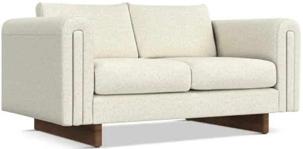 Jones 61 inch Wide Contemporary Loveseat Sofa in Ivory Tightly Woven Performance Fabric