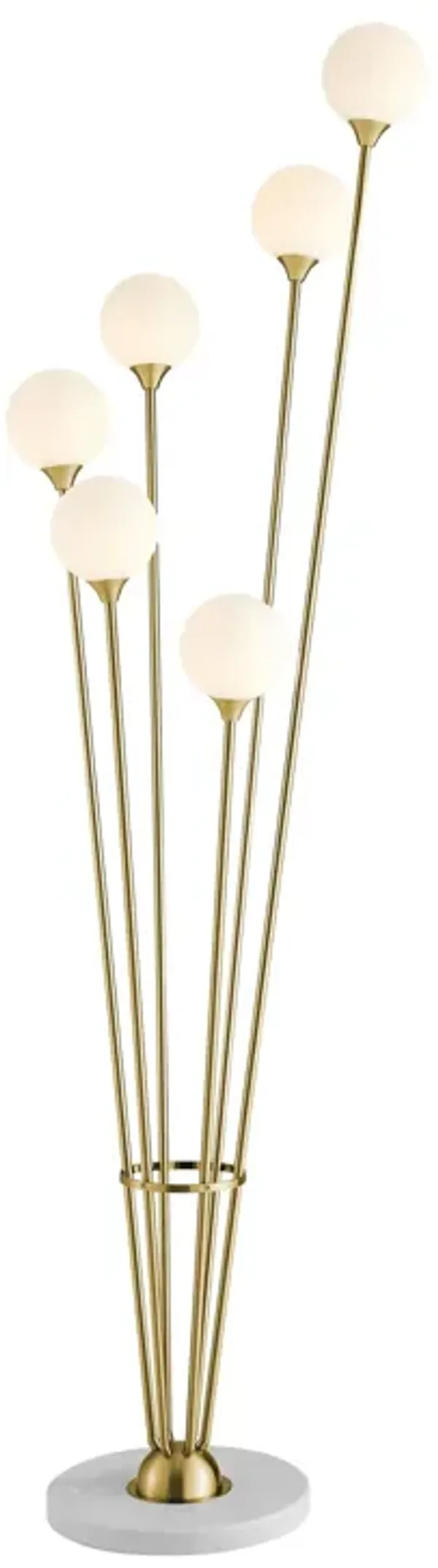 Anechdoche Floor Lamp Gold and White Metal LED Light