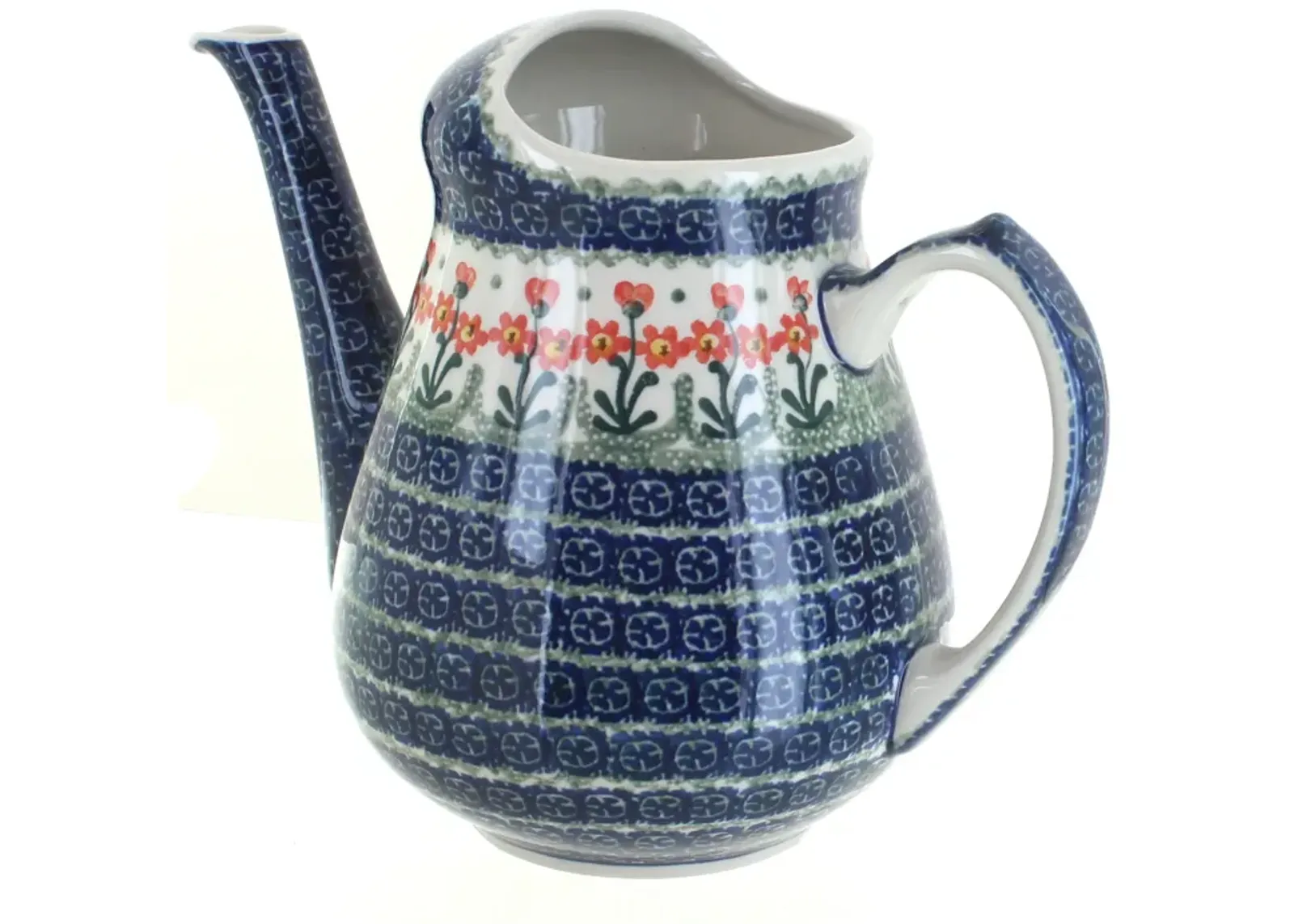 Blue Rose Polish Pottery Tulip Bouquet Watering Can