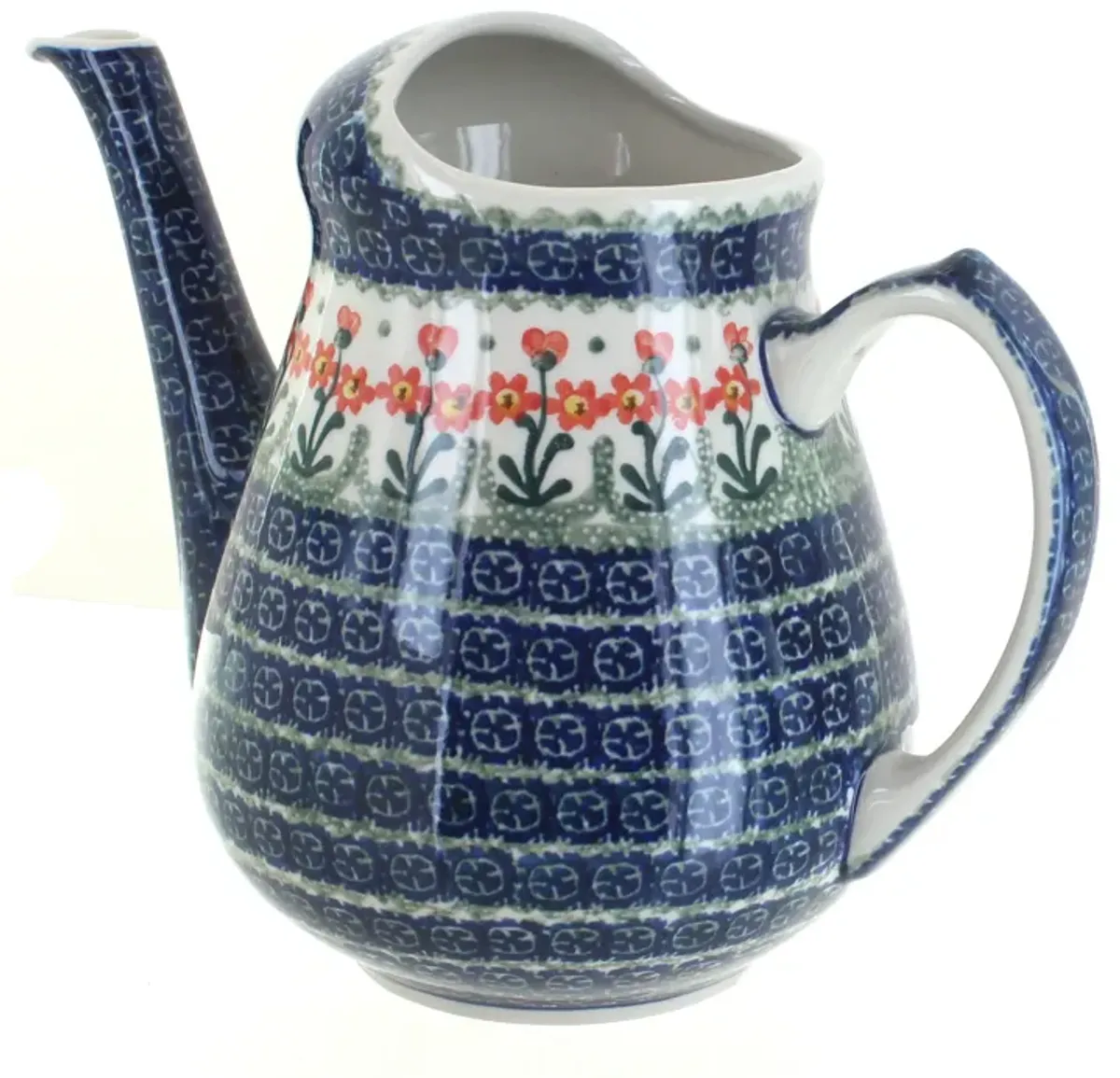 Blue Rose Polish Pottery Tulip Bouquet Watering Can