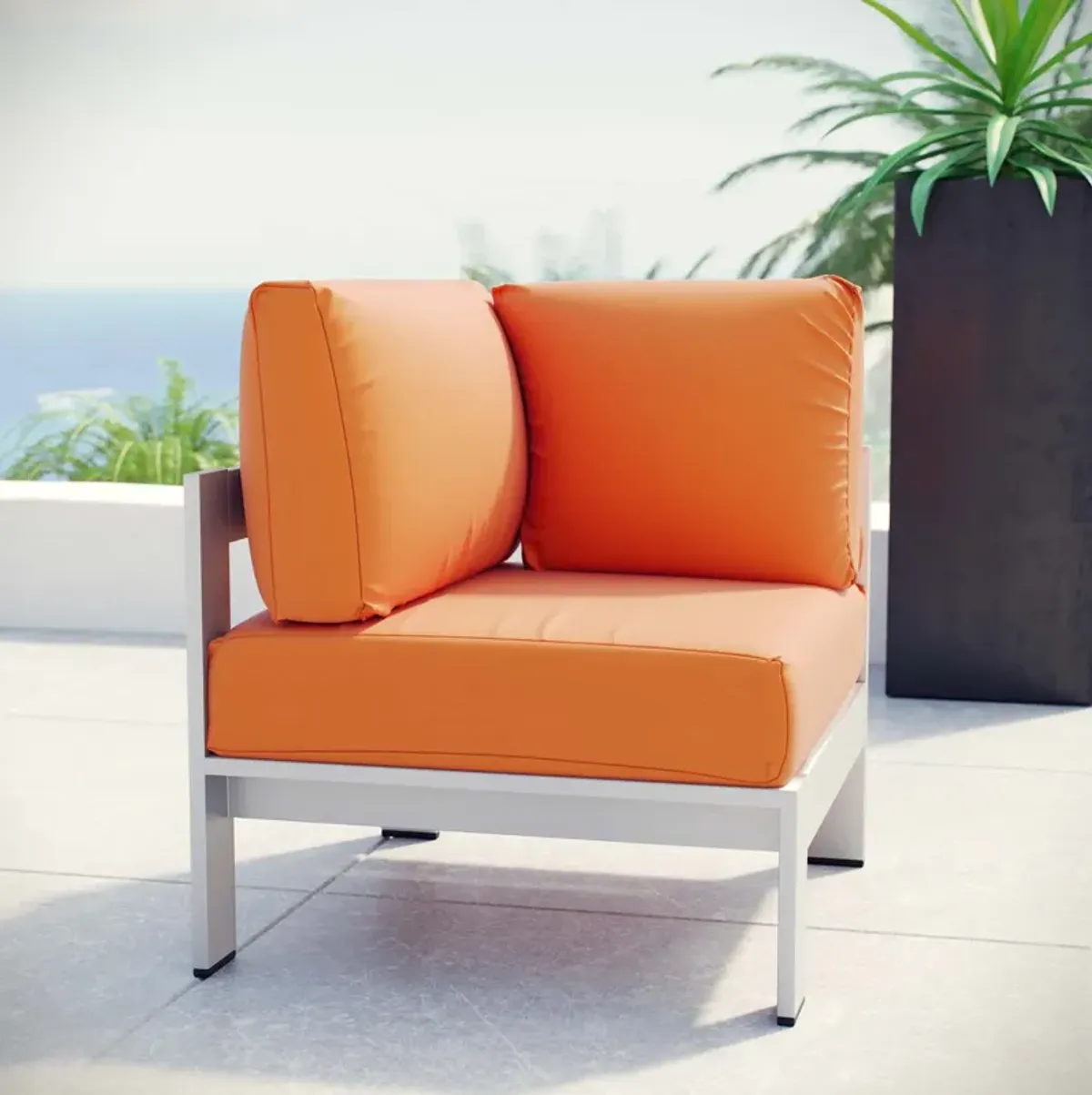 Modway - Shore Outdoor Patio Aluminum Corner Sofa