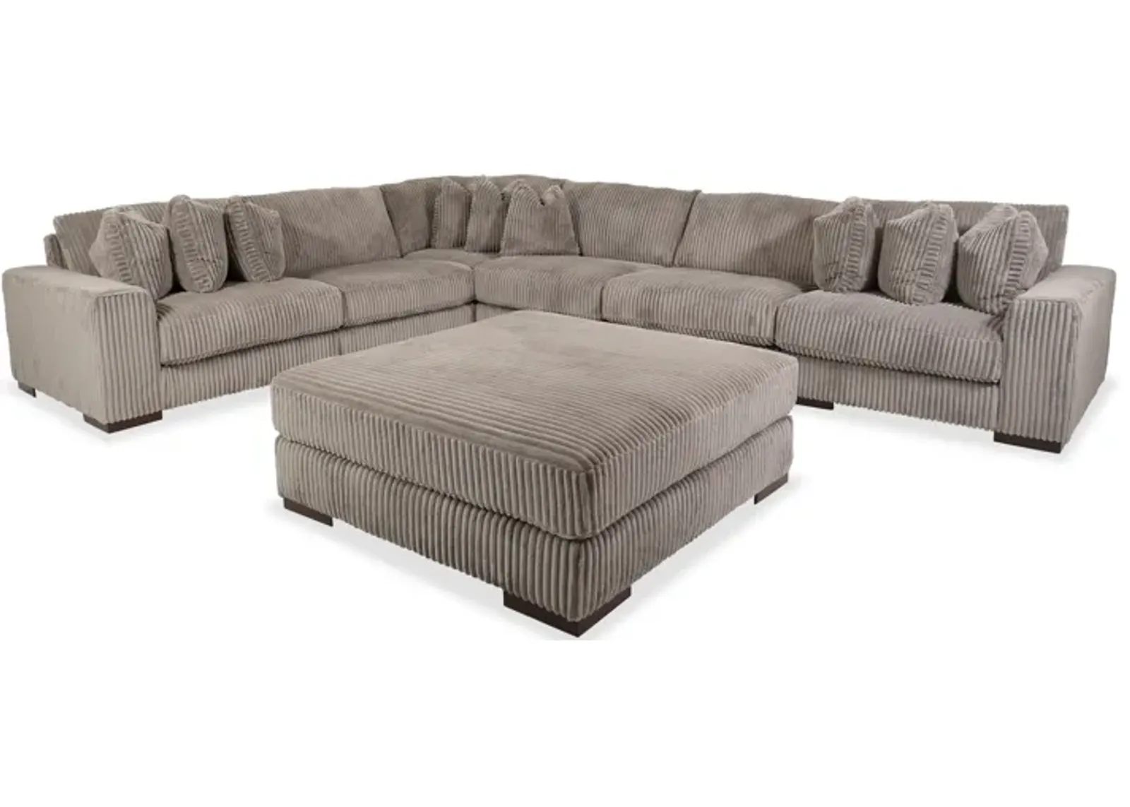 Lindyn Six-Piece Sectional and Ottoman Set