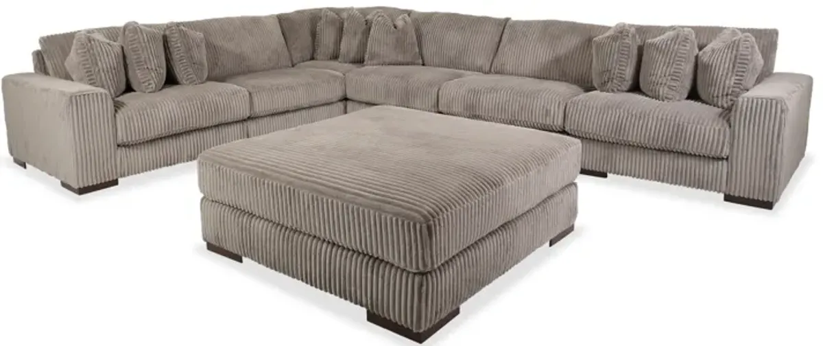 Lindyn Six-Piece Sectional and Ottoman Set