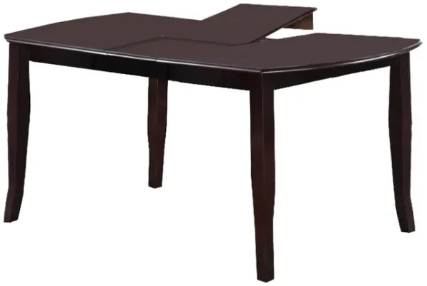 Rectangular Wooden Dining Table with Butterfly Leaf and Tapered Legs, Brown-Benzara