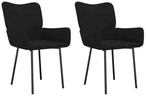 Dining Chairs 2 pcs Black Velvet