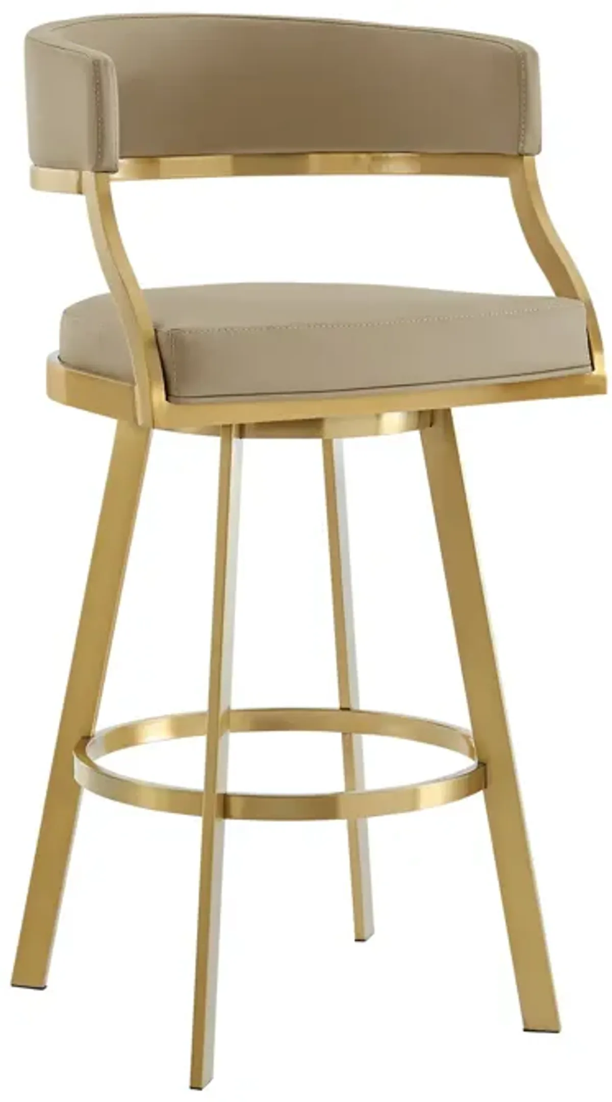Saturn Swivel Counter or Bar Stool in Metal and Faux Leather