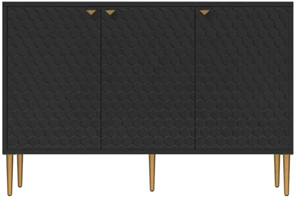 MONDAWE Free Standing Storage Cabinet, 3-Door Sideboard with Metal Knobs and Adjustable Shelf Accent Cabinet