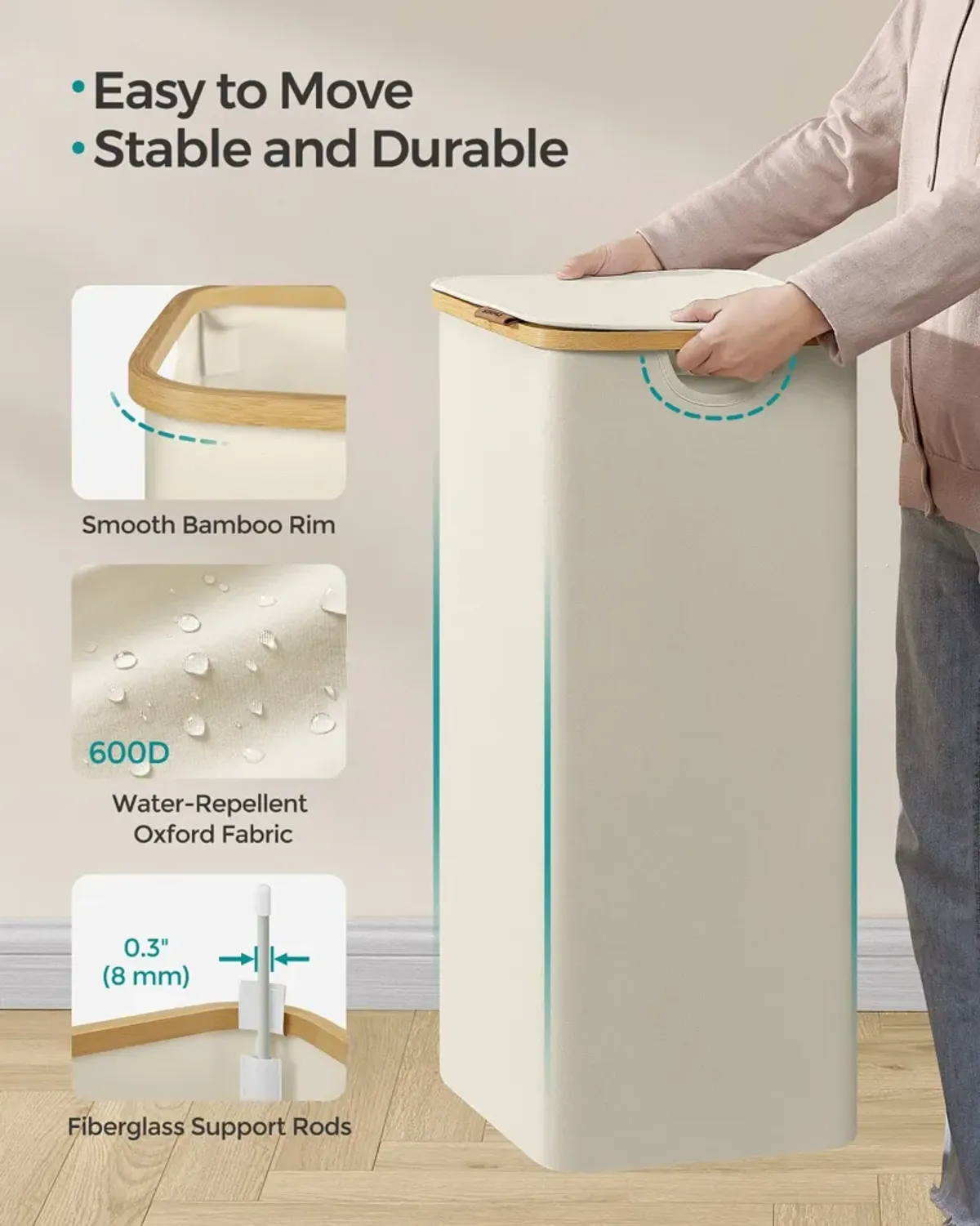 23.8 Gallons (90L) Laundry Hamper with Lid