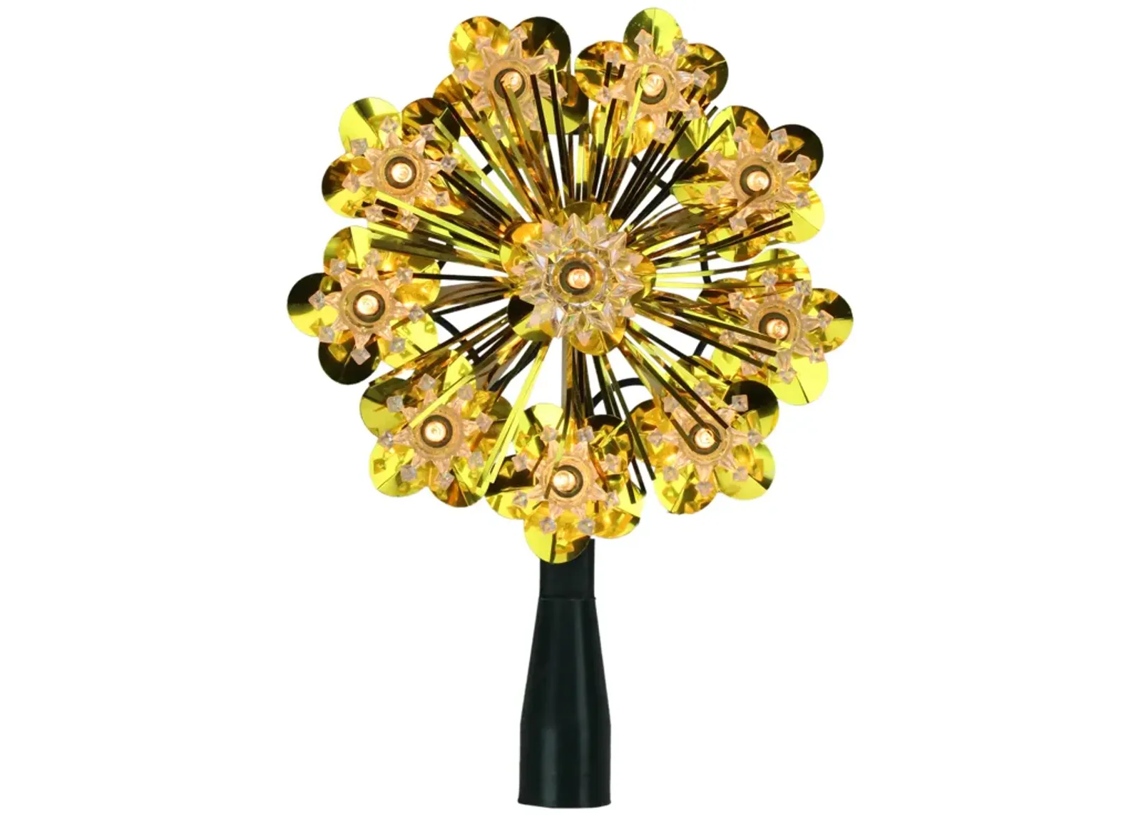 5.5" Gold Snowflake Starburst Christmas Tree Topper - Clear Lights