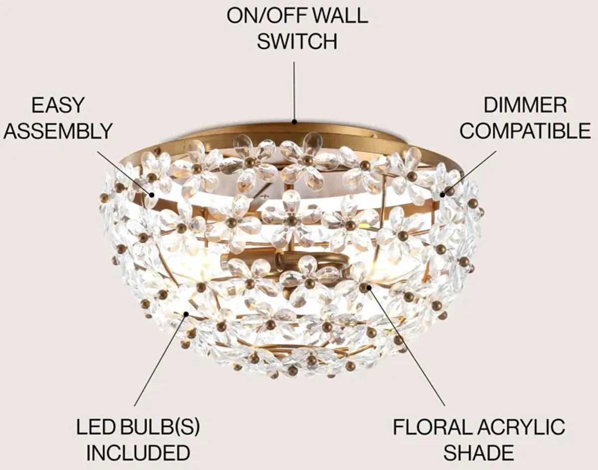 Isabelle Metal/Acrylic LED Flush Mount