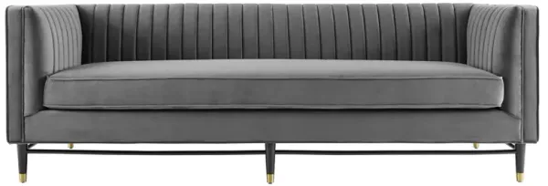 Devote Channel Tufted Performance Velvet Sofa