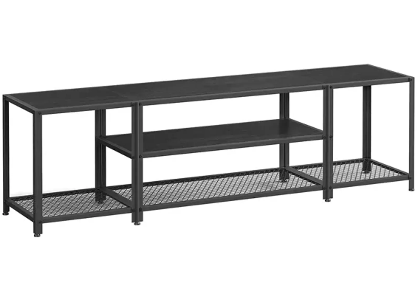 3-Tier TV Stand with Open Storage Shelves